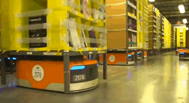 Computerized warehouse robots that move goods around easily