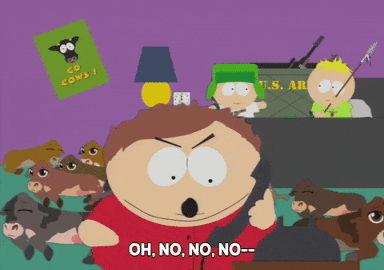 GIF of Cartman on phone saying: "Oh no, no, no"