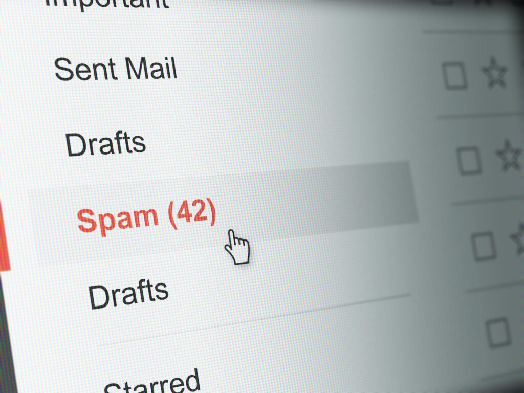 Dashboard showing spam folder with 42 emails: What to know for email marketing for nonprofits 