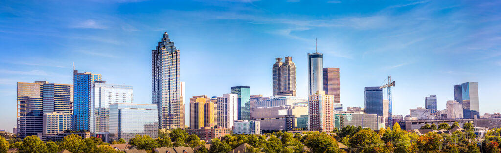 Downtown Atlanta skyline on a sunny day